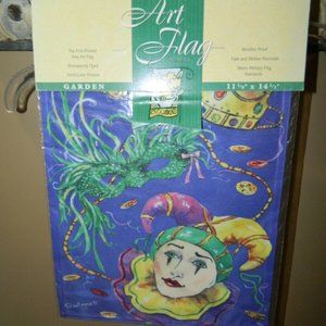 5/$25 Toland Home Garden Mardi Gras 11 1/8" x 14.5" Weather Proof Art Flag